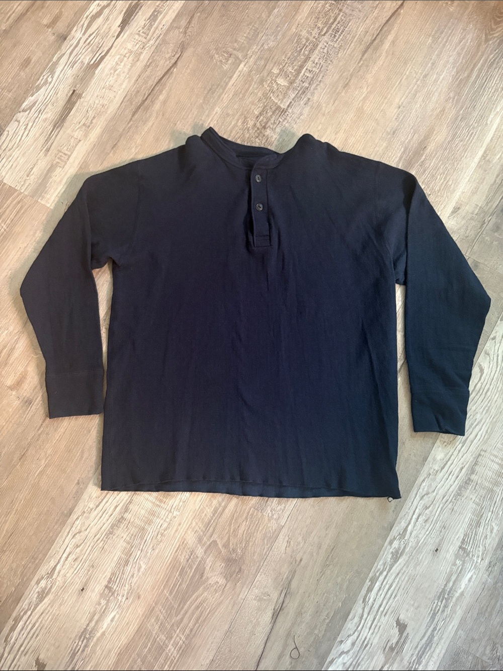 L.L. Bean Navy Crewneck Henley Longsleeve Mens Size XL Reg